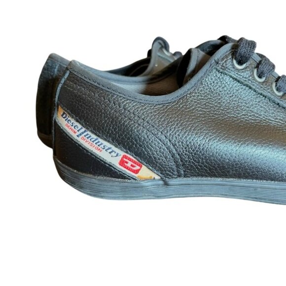 Diesel Industry Nostalgia Leather Sneakers Black US 9 Y2K - Picture 11 of 16